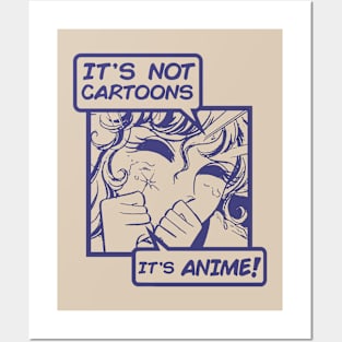 It's Not Cartoons, It's Anime! Otaku, Vintage Manga Retro Posters and Art